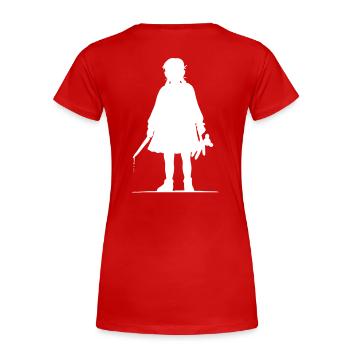 Killerinstinkt - Frauen Premium Bio T-Shirt - Rot - Hinten - Mia (176cm)