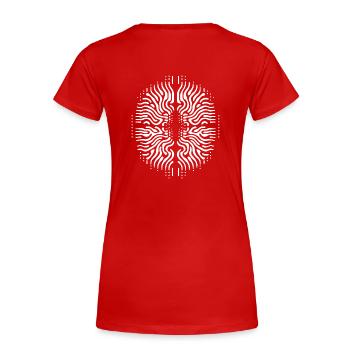 Chladni Oscillation - tendance de la mode urbaine - T-shirt bio Premium Femme - rouge - Dos - Mia (176cm)