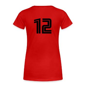 12 - Frauen Premium Bio T-Shirt - Rot - Hinten - Mia (176cm)