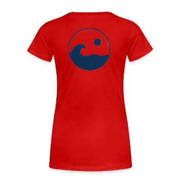Circle Waves Sun Logo - T-shirt bio Premium Femme - rouge - Dos - Mia (176cm)