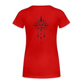Spirituelle Santeria Kunst für Gläubige und Fans - Frauen Premium Bio T-Shirt - Rot - Hinten - Mia (176cm)