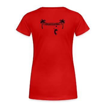 Beachvolleyball,volleyball,beach,netz,strand,sonne - Frauen Premium Bio T-Shirt - Rot - Hinten - Mia (176cm)