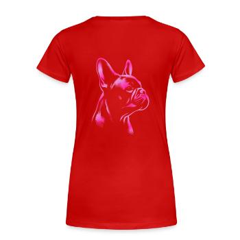 Französische Bulldogge Zeichnung Kopf pink - Frauen Premium Bio T-Shirt - Rot - Hinten - Mia (176cm)