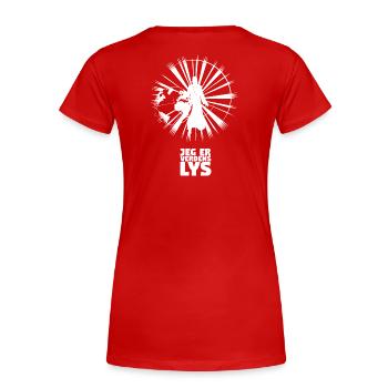 Licht der Welt - Dänisch - Frauen Premium Bio T-Shirt - Rot - Hinten - Mia (176cm)