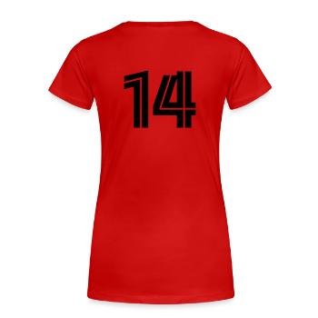 14 - Frauen Premium Bio T-Shirt - Rot - Hinten - Mia (176cm)