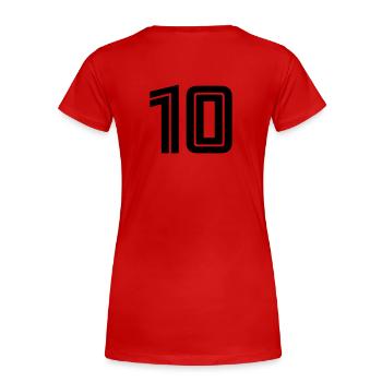 10 - T-shirt bio Premium Femme - rouge - Dos - Mia (176cm)
