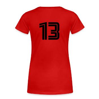 13 - Frauen Premium Bio T-Shirt - Rot - Hinten - Mia (176cm)