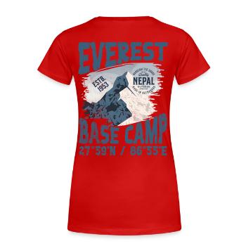 Everest-Basislager Nepal Kopieren - Frauen Premium Bio T-Shirt - Rot - Hinten - Mia (176cm)