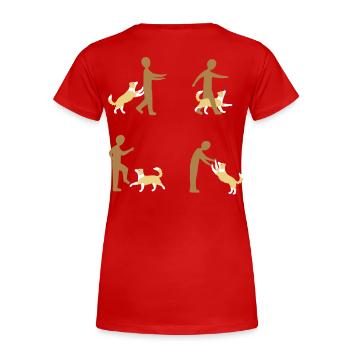 Dog Dancing 3-1 - Women's Premium Organic T-Shirt - red - Back - Mia (176cm)