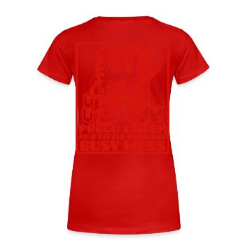 Busy Mess - Motivation et business mindset - T-shirt bio Premium Femme - rouge - Dos - Mia (176cm)