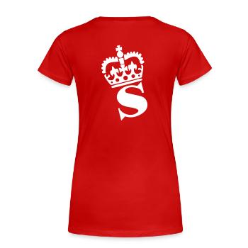 S - Letter - Name - Women's Premium Organic T-Shirt - red - Back - Mia (176cm)