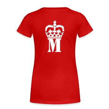 Buchstabe M - Frauen Premium Bio T-Shirt - Rot - Hinten - Mia (176cm)