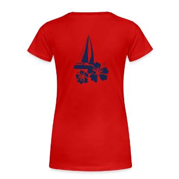 Sailing Pacific Ocean - Women's Premium Organic T-Shirt - red - Back - Mia (176cm)