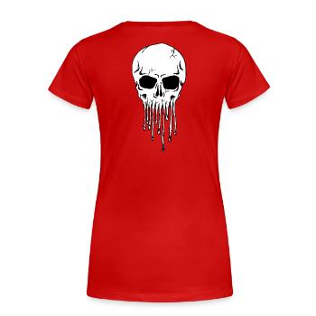 Crâne dégoulinant - T-shirt bio Premium Femme - rouge - Dos - Mia (176cm)