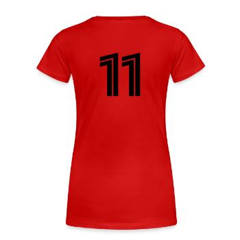 11 - Women's Premium Organic T-Shirt - red - Back - Mia (176cm)
