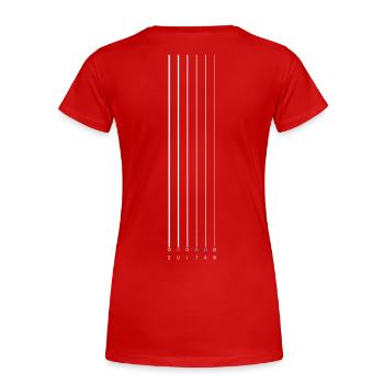 Guitar - Frauen Premium Bio T-Shirt - Rot - Hinten - Mia (176cm)