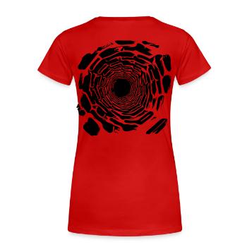 Schwarzes Loch - Frauen Premium Bio T-Shirt - Rot - Hinten - Mia (176cm)