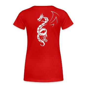 White Dragon - Women's Premium Organic T-Shirt - red - Back - Mia (176cm)
