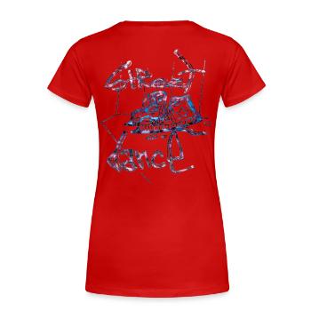 Straßentanz - Frauen Premium Bio T-Shirt - Rot - Hinten - Mia (176cm)