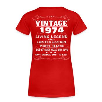VINTAGE 1974 - Women's Premium Organic T-Shirt - red - Back - Mia (176cm)