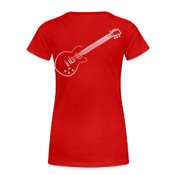 E-Gitarre - Frauen Premium Bio T-Shirt - Rot - Hinten - Mia (176cm)