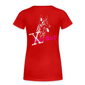 X- Herder pink - Frauen Premium Bio T-Shirt - Rot - Hinten - Mia (176cm)