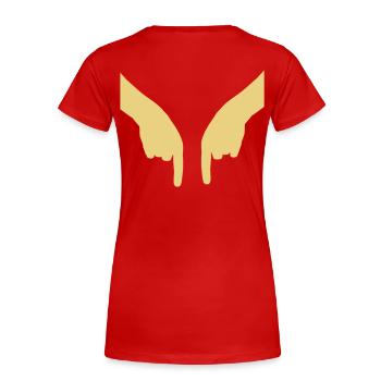 Beachvolleyball Handzeichen - Frauen Premium Bio T-Shirt - Rot - Hinten - Mia (176cm)