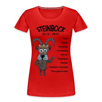 Sternzeichen Steinbock - Frauen Premium Bio T-Shirt - Rot - Vorne - Mia (176cm)
