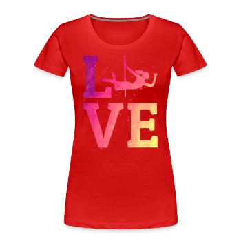Pole Sport Dance Dancer Competition Colorful - Women's Premium Organic T-Shirt - red - Front - Mia (176cm)