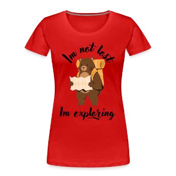 Im not lost Im exploring - Women's Premium Organic T-Shirt - red - Front - Mia (176cm)