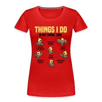 Calopsitte - T-shirt bio Premium Femme - rouge - Devant - Mia (176cm)