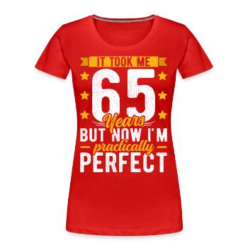65th birthday 65 years old man woman 65th 65er - Women's Premium Organic T-Shirt - red - Front - Mia (176cm)