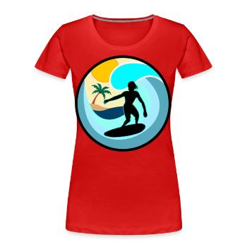 Surfen Skimboarding Surfer Skimboard Wellenreiten - Frauen Premium Bio T-Shirt - Rot - Vorne - Mia (176cm)