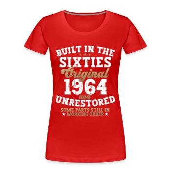 Built in the sixties 1964 58. Geburtstag Herren - Frauen Premium Bio T-Shirt - Rot - Vorne - Mia (176cm)