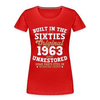 Built in the sixties 1963 59. Geburtstag Herren - Frauen Premium Bio T-Shirt - Rot - Vorne - Mia (176cm)