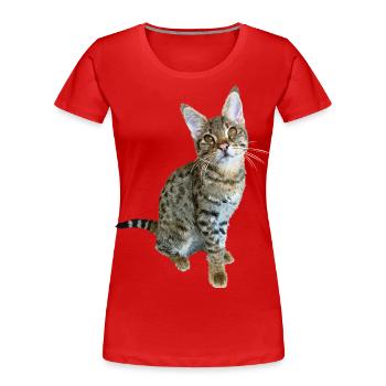 Tabby - T-shirt bio Premium Femme - rouge - Devant - Mia (176cm)