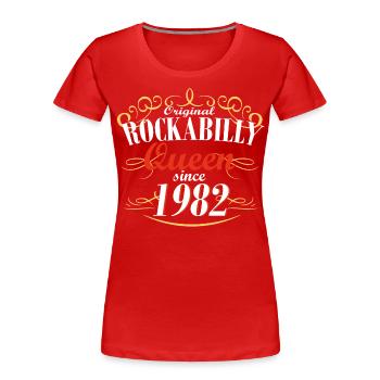 rockabilly queen since 1982 - Women's Premium Organic T-Shirt - red - Front - Mia (176cm)