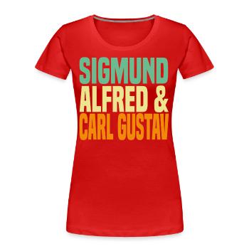 Sigmund Alfred Carl Gustav Psychoanalyse - Frauen Premium Bio T-Shirt - Rot - Vorne - Mia (176cm)
