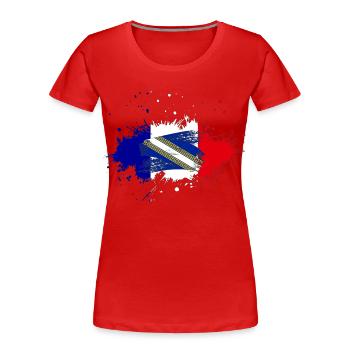 Splash Tricolor Ardenne - Frauen Premium Bio T-Shirt - Rot - Vorne - Mia (176cm)