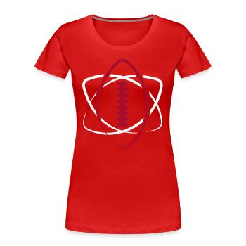 American Football Ball Atom Spieler Lineman Tackle - Frauen Premium Bio T-Shirt - Rot - Vorne - Mia (176cm)