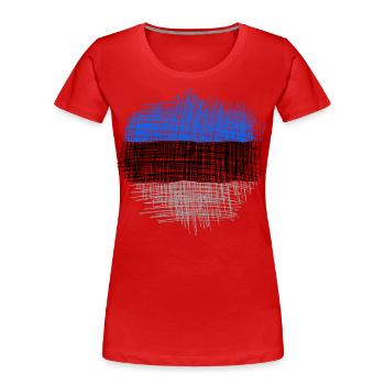 Estonie - T-shirt bio Premium Femme - rouge - Devant - Mia (176cm)