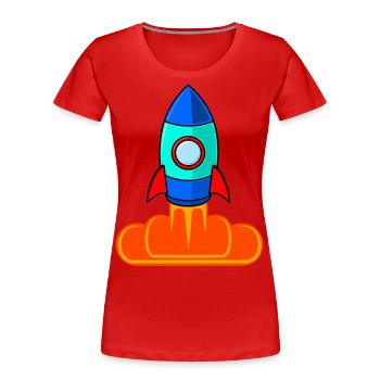 Space Rocket Rocket Launch Kids - T-shirt bio Premium Femme - rouge - Devant - Mia (176cm)