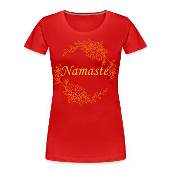 yoga namaste - Frauen Premium Bio T-Shirt - Rot - Vorne - Mia (176cm)