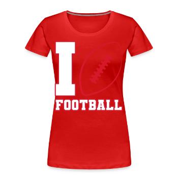 I love Football American Football USA - Frauen Premium Bio T-Shirt - Rot - Vorne - Mia (176cm)