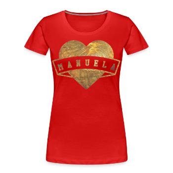 Manuela Herzen Gold - Frauen Premium Bio T-Shirt - Rot - Vorne - Mia (176cm)