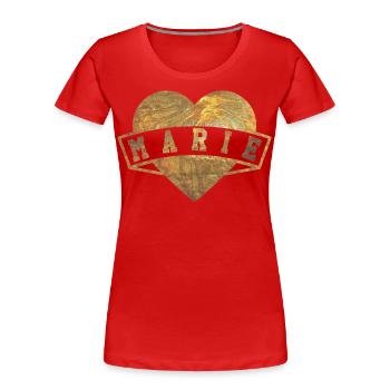 Marie Herzen Gold - Frauen Premium Bio T-Shirt - Rot - Vorne - Mia (176cm)