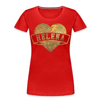 Helena Herzen Gold - Frauen Premium Bio T-Shirt - Rot - Vorne - Mia (176cm)