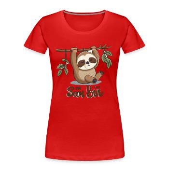 Slow Life - T-shirt bio Premium Femme - rouge - Devant - Mia (176cm)