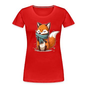 Schicker Fuchs - Frauen Premium Bio T-Shirt - Rot - Vorne - Mia (176cm)