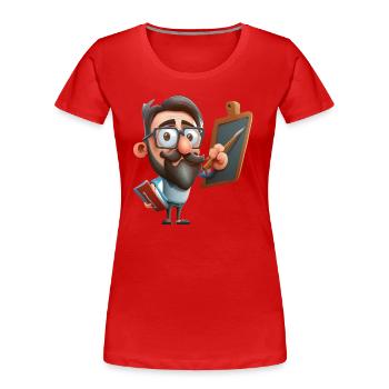 Die Zukunft gestalten - Frauen Premium Bio T-Shirt - Rot - Vorne - Mia (176cm)